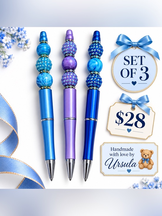 Hand Crafted Other - Custom Beaded pens plus 3 refills
